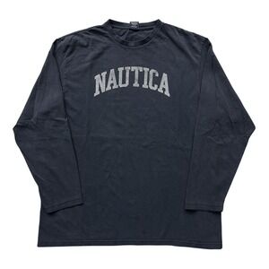 Vintage Y2K Nautica Long Sleeve Shirt Navy Sz L
